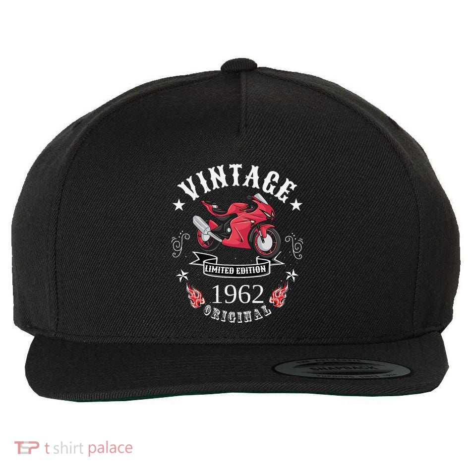 Birthday Man Biker 1962 Gift Motorcycle Red Superbike Wool Snapback Cap