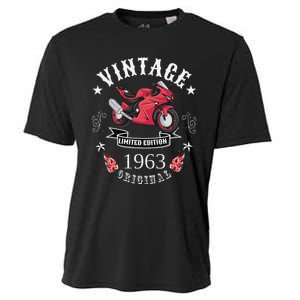 Birthday Man Biker 1963 Gift Motorcycle Red Superbike Cooling Performance Crew T-Shirt