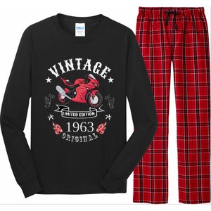 Birthday Man Biker 1963 Gift Motorcycle Red Superbike Long Sleeve Pajama Set