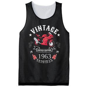 Birthday Man Biker 1963 Gift Motorcycle Red Superbike Mesh Reversible Basketball Jersey Tank