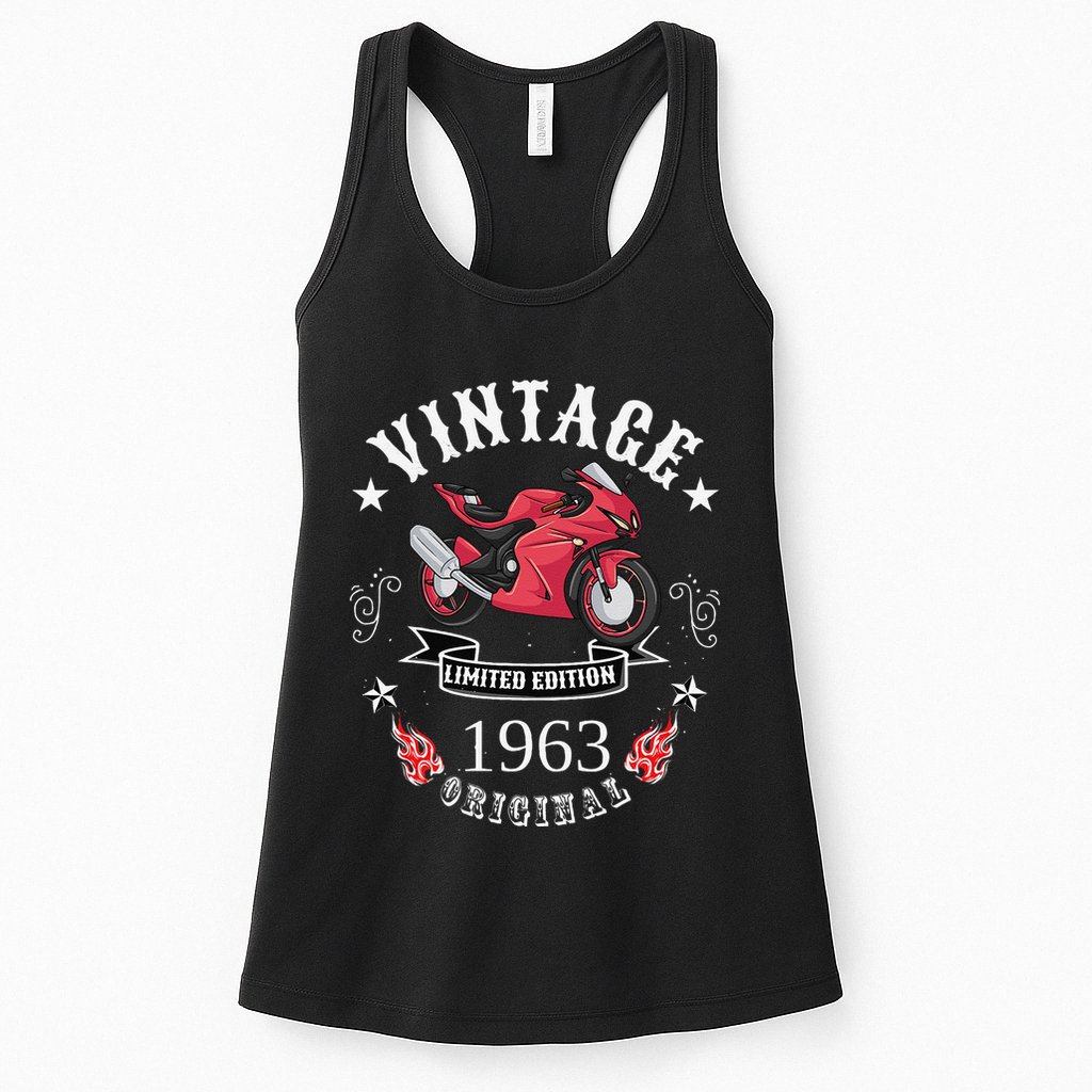 Birthday Man Biker 1963 Gift Motorcycle Red Superbike Womens Tank Top