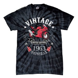 Birthday Man Biker 1963 Gift Motorcycle Red Superbike Tie-Dye T-Shirt