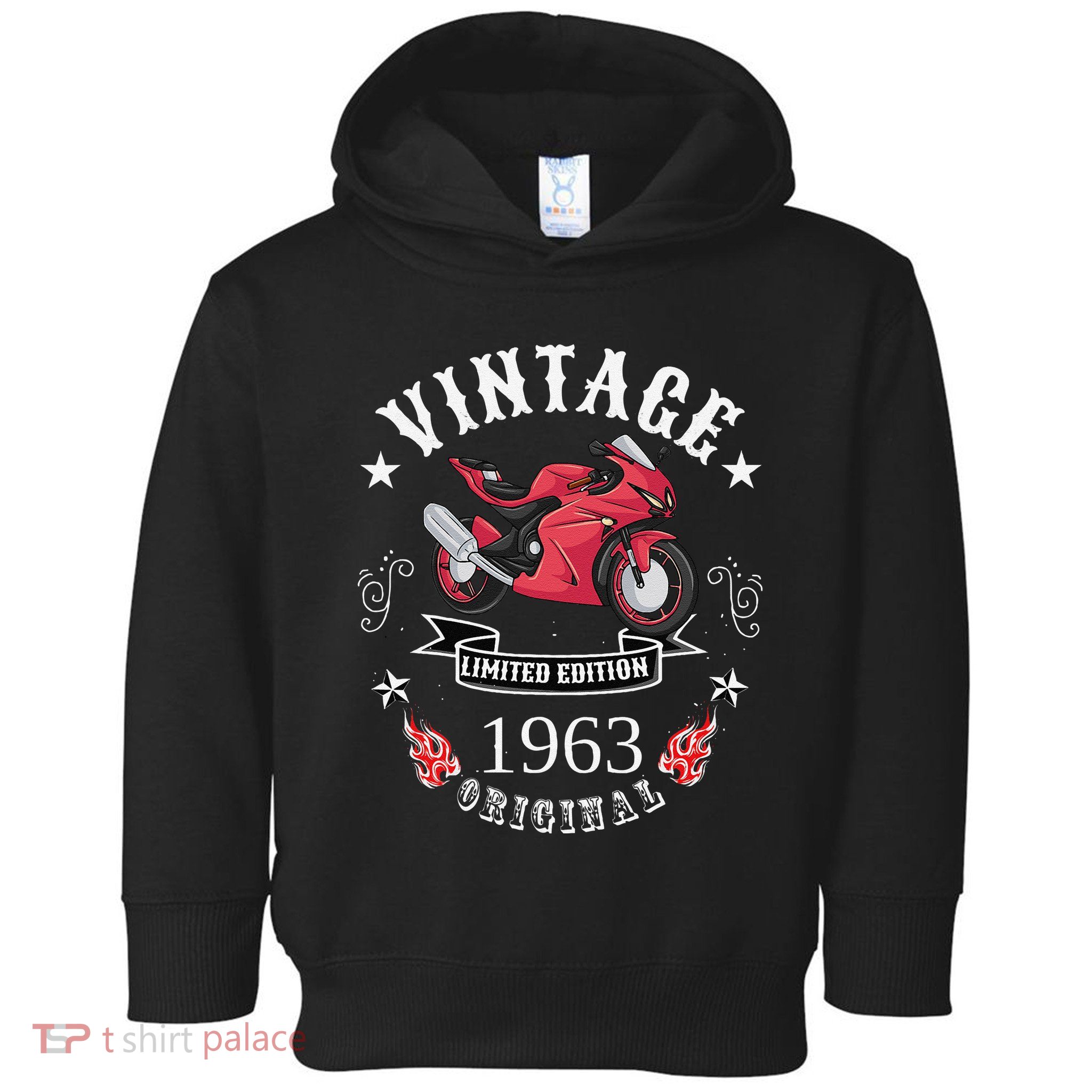 Birthday Man Biker 1963 Gift Motorcycle Red Superbike Toddler Hoodie