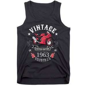 Birthday Man Biker 1963 Gift Motorcycle Red Superbike Tank Top