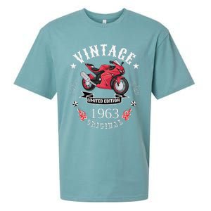 Birthday Man Biker 1963 Gift Motorcycle Red Superbike Sueded Cloud Jersey T-Shirt