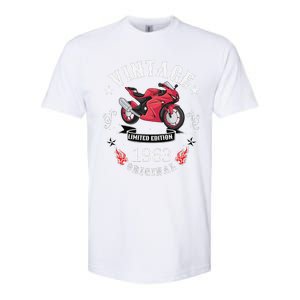 Birthday Man Biker 1963 Gift Motorcycle Red Superbike Softstyle CVC T-Shirt