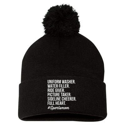 Baseball Mom Pom Pom 12in Knit Beanie