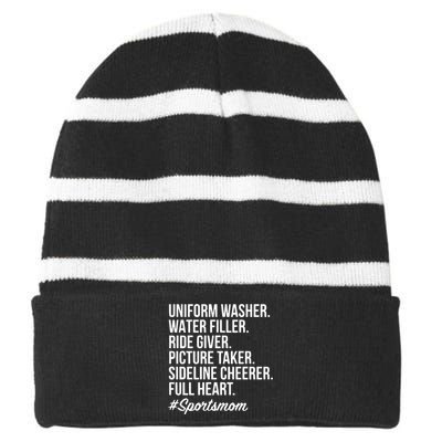 Baseball Mom Striped Beanie with Solid Band