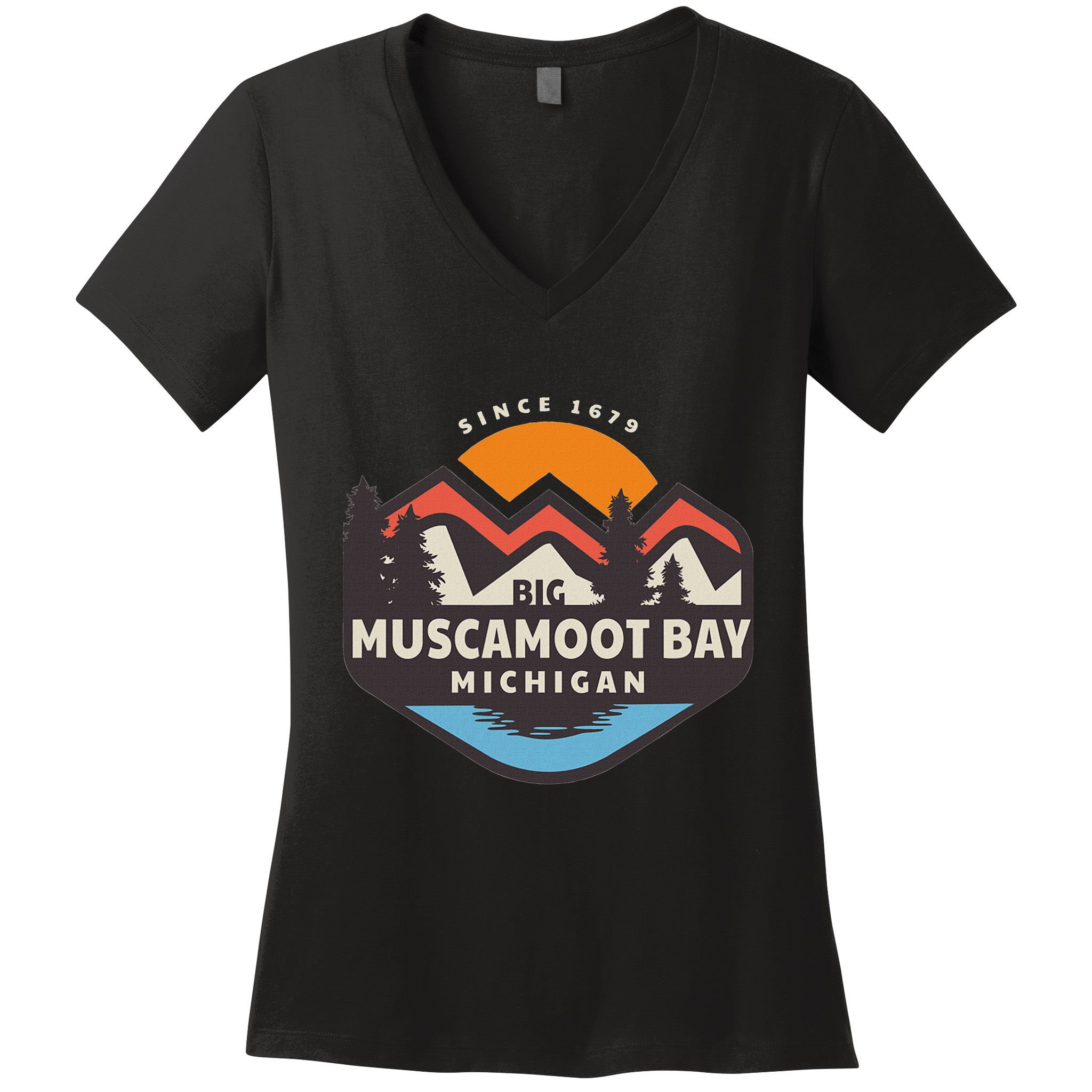 Big Muscamoot Bay Women's V-Neck T-Shirt
