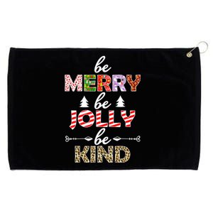 Be Merry Be Jolly Be Kind Christmas Tree Family Christmas Grommeted Golf Towel