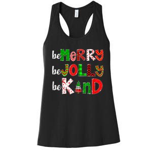 Be Merry Be Jolly Be Kind Merry Christmas Teacher Xmas Pjs Women's Racerback Tank