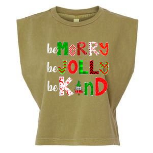 Be Merry Be Jolly Be Kind Merry Christmas Teacher Xmas Pjs Garment-Dyed Women's Muscle Tee