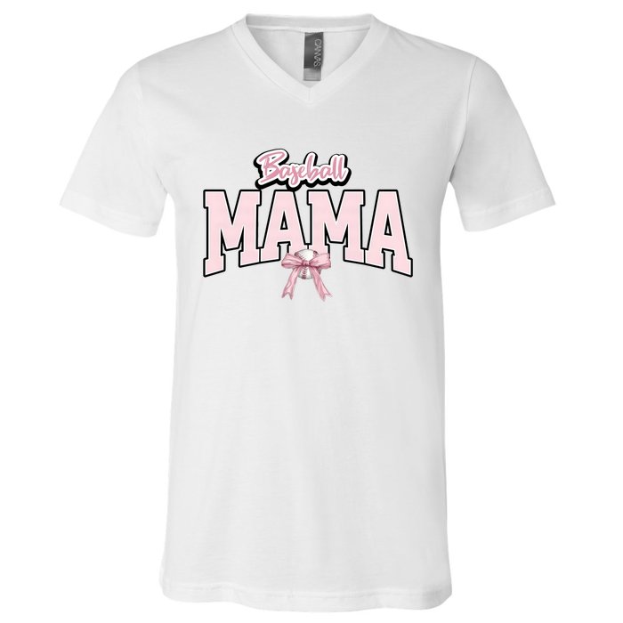 Baseball Mama Baseball Lover Team Family V-Neck T-Shirt