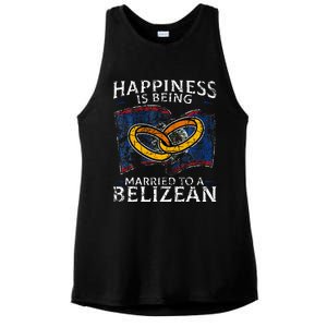 Belizean Marriage Belize Married Flag Wedded Culture Ladies PosiCharge Tri-Blend Wicking Tank