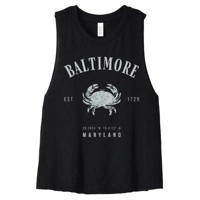 Baltimore Maryland Women's Racerback Cropped Tank