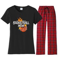 Basketball Mom Basketball Gear Lit On Fire Basketball Women's Flannel Pajama Set