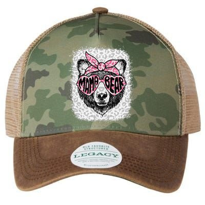 Bleached Mama Bear Leopard Headband Mothers Day Mom Mommy Legacy Tie Dye Trucker Hat