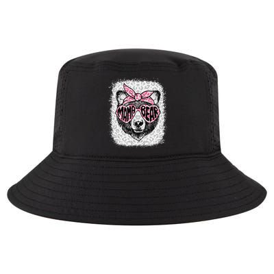 Bleached Mama Bear Leopard Headband Mothers Day Mom Mommy Cool Comfort Performance Bucket Hat