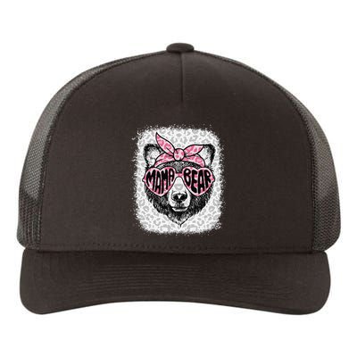 Bleached Mama Bear Leopard Headband Mothers Day Mom Mommy Yupoong Adult 5-Panel Trucker Hat