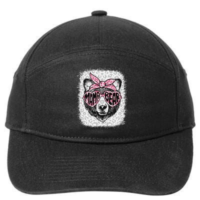 Bleached Mama Bear Leopard Headband Mothers Day Mom Mommy 7-Panel Snapback Hat