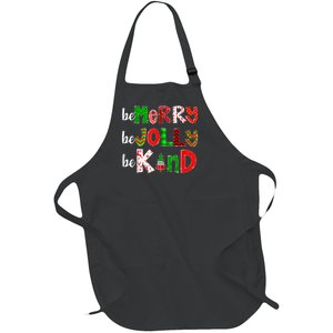 Be Merry Be Jolly Be Kind Merry Christmas Teacher Xmas Pjs Full-Length Apron With Pockets