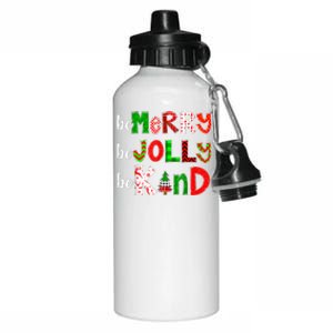 Be Merry Be Jolly Be Kind Merry Christmas Teacher Xmas Pjs Aluminum Water Bottle