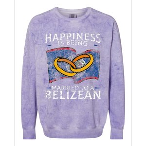 Belizean Marriage Belize Married Flag Wedded Culture Colorblast Crewneck Sweatshirt