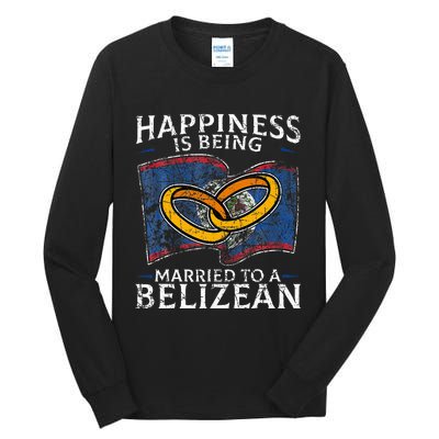 Belizean Marriage Belize Married Flag Wedded Culture Tall Long Sleeve T-Shirt