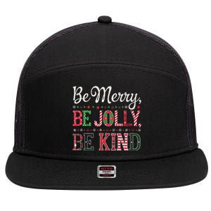 Be Merry Be Jolly Be Kind Merry Christmas Teacher Xmas 7 Panel Mesh Trucker Snapback Hat