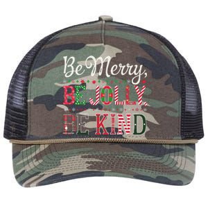 Be Merry Be Jolly Be Kind Merry Christmas Teacher Xmas Retro Rope Trucker Hat Cap