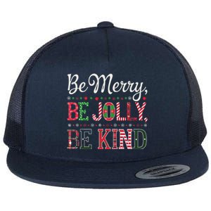 Be Merry Be Jolly Be Kind Merry Christmas Teacher Xmas Flat Bill Trucker Hat