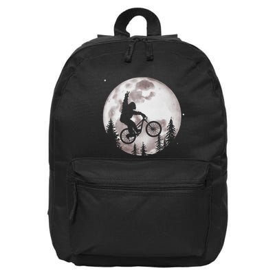 Bigfoot Mountain Bike With Moon Funny Biking 16 in Basic Backpack