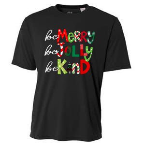 Be Merry Be Jolly Be Kind Teacher Christmas Cooling Performance Crew T-Shirt