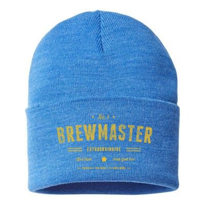 Brew Master Beer Brewing Homebrew Gift For Brewer Brewmaster Great Gift Sustainable Knit Beanie