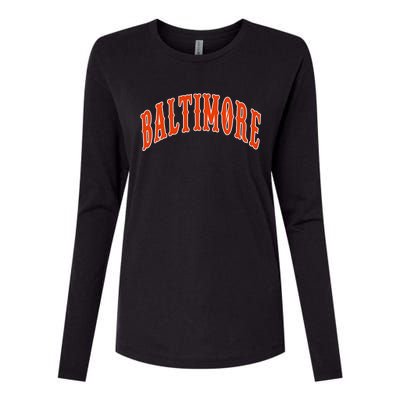 Baltimore Maryland Womens Cotton Relaxed Long Sleeve T-Shirt