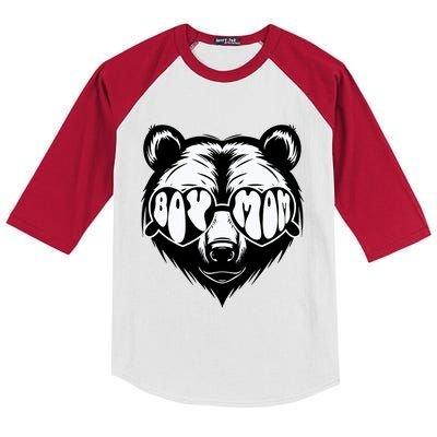 Boy Mom Bear Mothers Day Cool Gifts Kids Colorblock Raglan Jersey