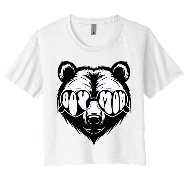 Boy Mom Bear Mothers Day Cool Gifts Crop Top
