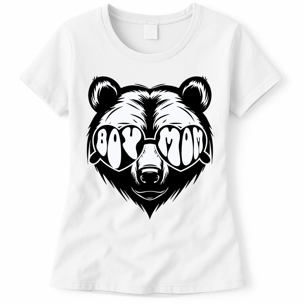 Boy Mom Bear Mothers Day Cool Gifts Womens T-Shirt