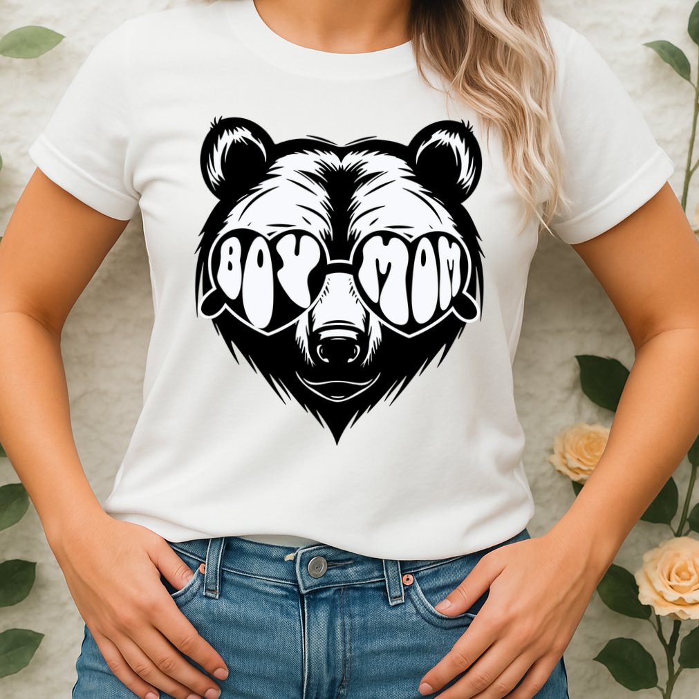 Boy Mom Bear Mothers Day Cool Gifts Womens T-Shirt