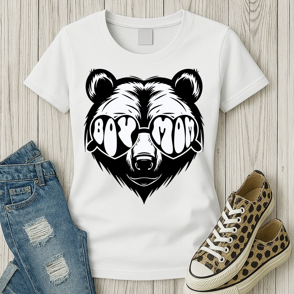 Boy Mom Bear Mothers Day Cool Gifts Womens T-Shirt