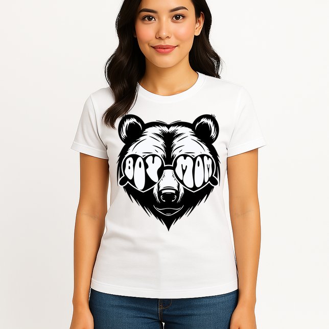 Boy Mom Bear Mothers Day Cool Gifts Womens T-Shirt