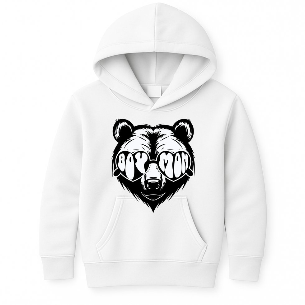 Boy Mom Bear Mothers Day Cool Gifts Kids Hoodie