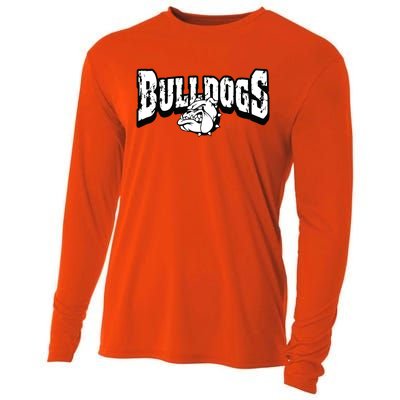 Bulldogs Mascot Back To School Team Spirit Cooling Performance Long Sleeve Crew