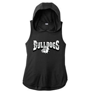 Bulldogs Mascot Back To School Team Spirit Ladies PosiCharge Tri-Blend Wicking Draft Hoodie Tank