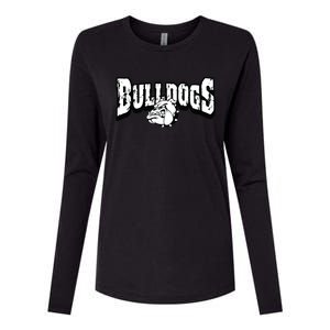 Bulldogs Mascot Back To School Team Spirit Womens Cotton Relaxed Long Sleeve T-Shirt