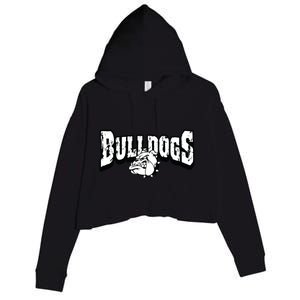 Bulldogs Mascot Back To School Team Spirit Crop Fleece Hoodie