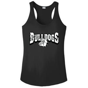 Bulldogs Mascot Back To School Team Spirit Ladies PosiCharge Competitor Racerback Tank