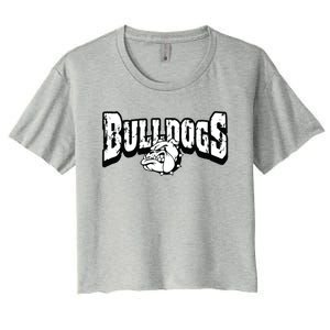 Bulldogs Mascot Back To School Team Spirit Women's Crop Top Tee