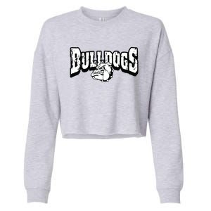 Bulldogs Mascot Back To School Team Spirit Cropped Pullover Crew