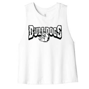 Bulldogs Mascot Back To School Team Spirit Women's Racerback Cropped Tank